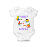 "Chase rainbows in our "Summer Routine Play, Chill, Selfie, Repeat" Customized Kids Romper" - WHITE - 0 - 3 Months Old (Chest 16")