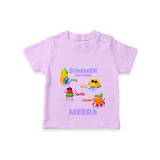 "Chase rainbows in our "Summer Routine Play, Chill, Selfie, Repeat" Customized Kids T-Shirt" - LILAC - 0 - 5 Months Old (Chest 17")