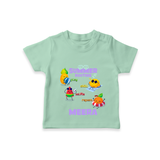 "Chase rainbows in our "Summer Routine Play, Chill, Selfie, Repeat" Customized Kids T-Shirt" - MINT GREEN - 0 - 5 Months Old (Chest 17")