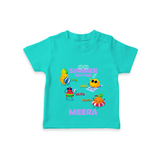 "Chase rainbows in our "Summer Routine Play, Chill, Selfie, Repeat" Customized Kids T-Shirt" - TEAL - 0 - 5 Months Old (Chest 17")