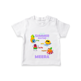"Chase rainbows in our "Summer Routine Play, Chill, Selfie, Repeat" Customized Kids T-Shirt" - WHITE - 0 - 5 Months Old (Chest 17")