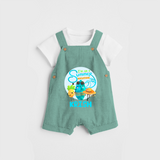 Dance under the stars with our "I'm on a Summer Vacation" Customized Kids Dungaree set - LIGHT GREEN - 0 - 3 Months Old (Chest 17")