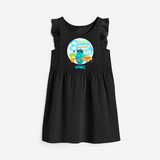 Dance under the stars with our "I'm on a Summer Vacation" Customized Frock - BLACK - 0 - 6 Months Old (Chest 18")