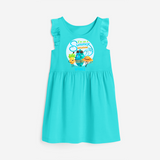 Dance under the stars with our "I'm on a Summer Vacation" Customized Frock - LIGHT BLUE - 0 - 6 Months Old (Chest 18")