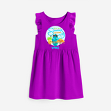 Dance under the stars with our "I'm on a Summer Vacation" Customized Frock - PURPLE - 0 - 6 Months Old (Chest 18")