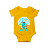 "Dance under the stars with our "I'm on a Summer Vacation" Customized Kids Romper" - CHROME YELLOW - 0 - 3 Months Old (Chest 16")