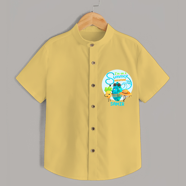 Dance under the stars with our "I'm on a Summer Vacation" Customized Kids Shirts - YELLOW - 0 - 6 Months Old (Chest 21")