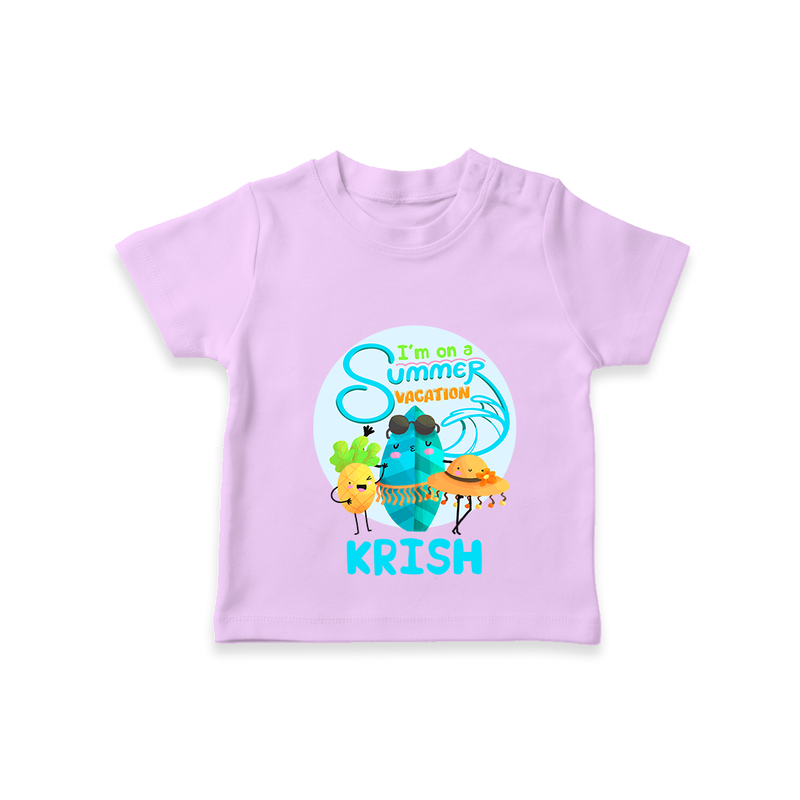 "Dance under the stars with our "I'm on a Summer Vacation" Customized Kids T-Shirt" - LILAC - 0 - 5 Months Old (Chest 17")