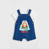 Float away on clouds of joy with our "Vacation Mode On" Customized Kids Dungaree set - COBALT BLUE - 0 - 3 Months Old (Chest 17")