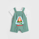 Float away on clouds of joy with our "Vacation Mode On" Customized Kids Dungaree set - LIGHT GREEN - 0 - 3 Months Old (Chest 17")