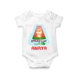 "Float away on clouds of joy with our "Vacation Mode On" Customized Kids Romper" - WHITE - 0 - 3 Months Old (Chest 16")