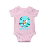 "Explore nature's wonders in our "A Dip in the Pool & Keeps Summer Cool" Customized Kids Romper" - BABY PINK - 0 - 3 Months Old (Chest 16")