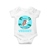 "Explore nature's wonders in our "A Dip in the Pool & Keeps Summer Cool" Customized Kids Romper" - WHITE - 0 - 3 Months Old (Chest 16")