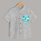 Explore nature's wonders in our "A Dip in the Pool & Keeps Summer Cool" Customized Kids Shirts - GREY SLUB - 0 - 6 Months Old (Chest 21")