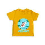 "Explore nature's wonders in our "A Dip in the Pool & Keeps Summer Cool" Customized Kids T-Shirt" - CHROME YELLOW - 0 - 5 Months Old (Chest 17")