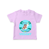 "Explore nature's wonders in our "A Dip in the Pool & Keeps Summer Cool" Customized Kids T-Shirt" - LILAC - 0 - 5 Months Old (Chest 17")