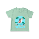 "Explore nature's wonders in our "A Dip in the Pool & Keeps Summer Cool" Customized Kids T-Shirt" - MINT GREEN - 0 - 5 Months Old (Chest 17")