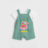 Unleash your inner adventurer with our "It's a Good Summer Day" Customized Kids Dungaree set - LIGHT GREEN - 0 - 3 Months Old (Chest 17")