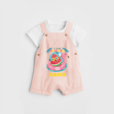 Unleash your inner adventurer with our "It's a Good Summer Day" Customized Kids Dungaree set - PEACH - 0 - 3 Months Old (Chest 17")