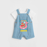 Unleash your inner adventurer with our "It's a Good Summer Day" Customized Kids Dungaree set - SKY BLUE - 0 - 3 Months Old (Chest 17")