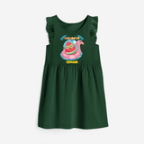 Unleash your inner adventurer with our "It's a Good Summer Day" Customized Frock - BOTTLE GREEN - 0 - 6 Months Old (Chest 18")