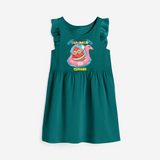 Unleash your inner adventurer with our "It's a Good Summer Day" Customized Frock - MYRTLE GREEN - 0 - 6 Months Old (Chest 18")