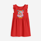 Unleash your inner adventurer with our "It's a Good Summer Day" Customized Frock - RED - 0 - 6 Months Old (Chest 18")