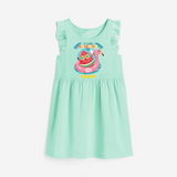 Unleash your inner adventurer with our "It's a Good Summer Day" Customized Frock - TEAL GREEN - 0 - 6 Months Old (Chest 18")