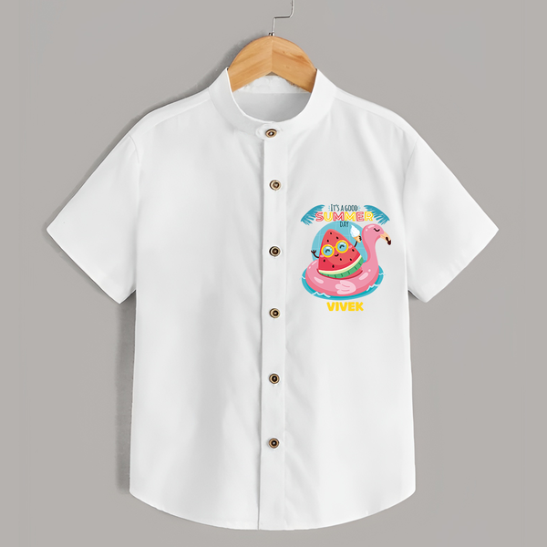 Unleash your inner adventurer with our "It's a Good Summer Day" Customized Kids Shirts - WHITE - 0 - 6 Months Old (Chest 21")