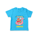 "Unleash your inner adventurer with our "It's a Good Summer Day" Customized Kids T-Shirt" - SKY BLUE - 0 - 5 Months Old (Chest 17")