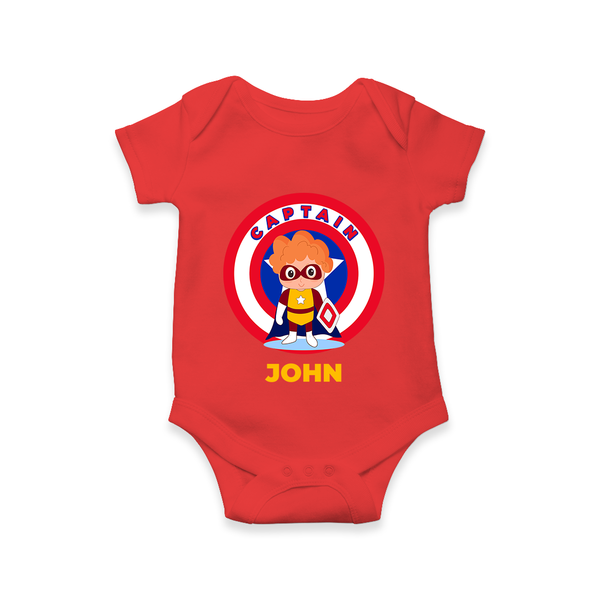 Little Captain America Romper | Personalized Romper for Baby Heroes - RED - New Born (Chest 14")