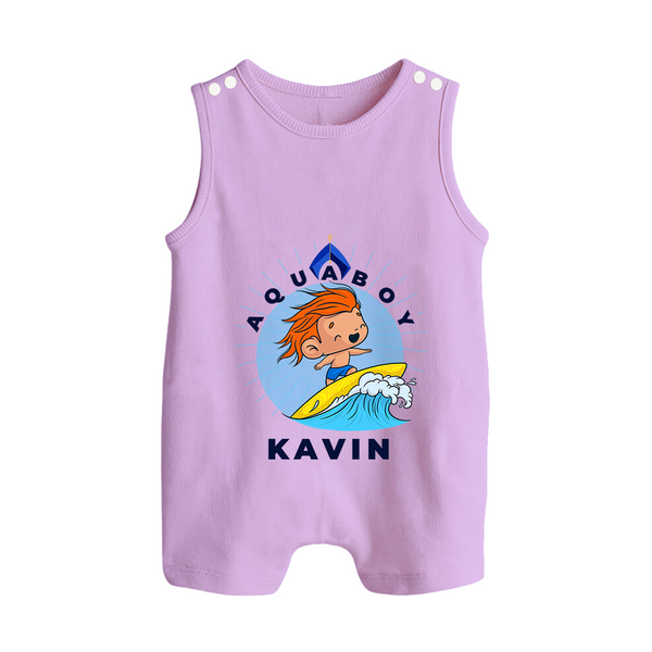 Aquaboy in Training Romper Suit / Sleeveless Romper | Personalized Baby Romper Suit / Sleeveless Romper for Little Water Heroes - LILAC - 0 - 5 Months Old (Chest 18")