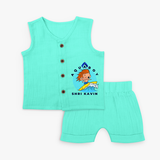 Aquaboy - Surfing Adventure Jabla Set For Babies - AQUA GREEN - 0 - 3 Months Old (Chest 9.8")