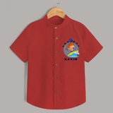 Aquaboy in Training Shirt | Personalized Baby Shirt for Little Water Heroes - RED - 0 - 6 Months Old (Chest 23")
