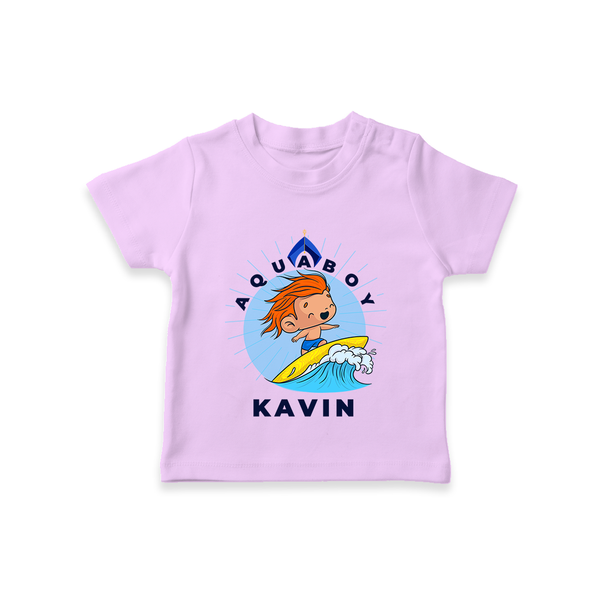Aquaboy in Training T-Shirt | Personalized Baby T-Shirt for Little Water Heroes - LILAC - 0-5 Months Old (Chest 17")