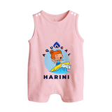 Aquagal in Training Romper Suit / Sleeveless Romper | Personalized Baby Romper Suit / Sleeveless Romper for Little Water Heroes - BABY PINK - 0 - 5 Months Old (Chest 18")
