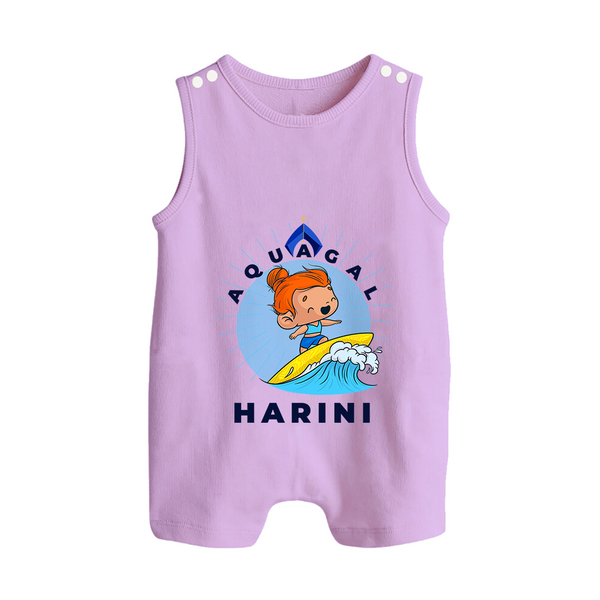 Aquagal in Training Romper Suit / Sleeveless Romper | Personalized Baby Romper Suit / Sleeveless Romper for Little Water Heroes - LILAC - 0 - 5 Months Old (Chest 18")