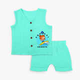 Aquagal - Surfing Adventure Jabla Set For Babies - AQUA GREEN - 0 - 3 Months Old (Chest 9.8")