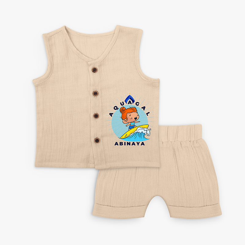 Aquagal - Surfing Adventure Jabla Set For Babies - CREAM - 0 - 3 Months Old (Chest 9.8")