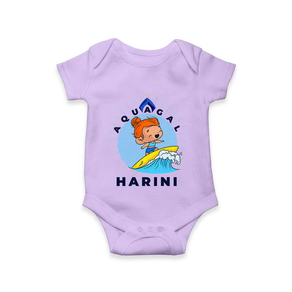 Aquagal in Training Romper | Personalized Baby Romper for Little Water Heroes - LILAC - New Born (Chest 14")