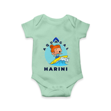 Aquagal in Training Romper | Personalized Baby Romper for Little Water Heroes - MINT GREEN - New Born (Chest 14")