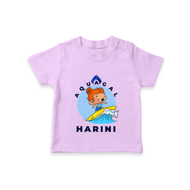 Aquagal in Training T-Shirt | Personalized Baby T-Shirt for Little Water Heroes - LILAC - 0-5 Months Old (Chest 17")