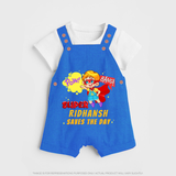 Superboy Baby Dungaree Set | Personalized Dungaree Set for Little Champions - COBALT BLUE - 0 - 5 Months Old (Chest 18")