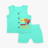 Save The Day - Super Boy Jabla Set For Babies - AQUA GREEN - 0 - 3 Months Old (Chest 9.8")