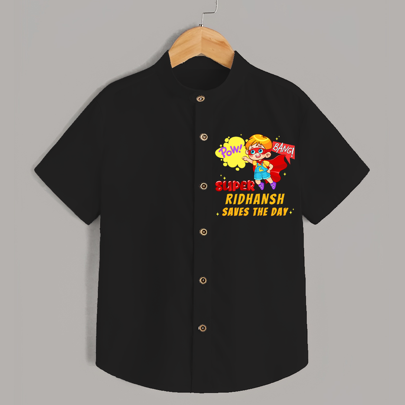 Superboy Baby Shirt | Personalized Shirt for Little Champions - BLACK - 0 - 6 Months Old (Chest 23")