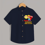 Superboy Baby Shirt | Personalized Shirt for Little Champions - NAVY BLUE - 0 - 6 Months Old (Chest 23")