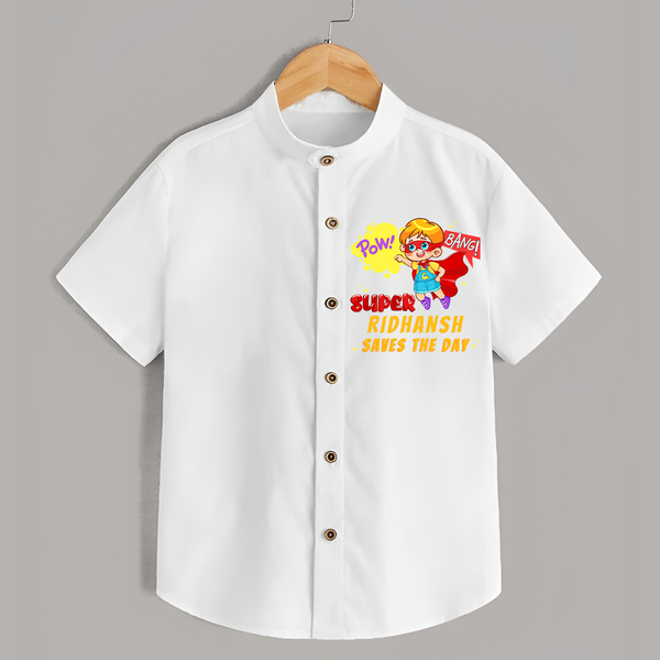 Superboy Baby Shirt | Personalized Shirt for Little Champions - WHITE - 0 - 6 Months Old (Chest 23")