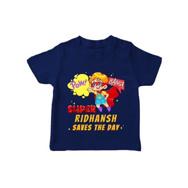 Superboy Baby T-Shirt | Personalized T-Shirt for Little Champions - NAVY BLUE - 0-5 Months Old (Chest 17")