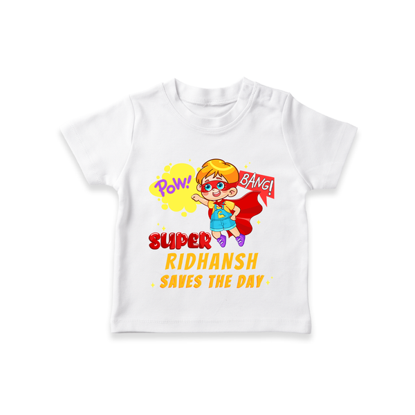 Superboy Baby T-Shirt | Personalized T-Shirt for Little Champions - WHITE - 0-5 Months Old (Chest 17")