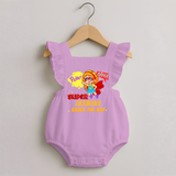 Supergirl Baby Romper Frock | Personalized Romper Frock for Little Champions - BABY PINK - 0 - 3 Months Old (Chest 19")